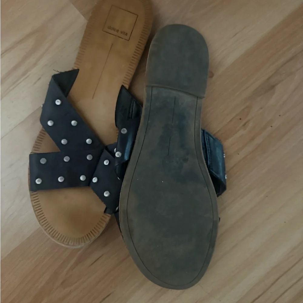 Dolce Vita Black studded Dot Women's Sandals - Picture 3 of 4